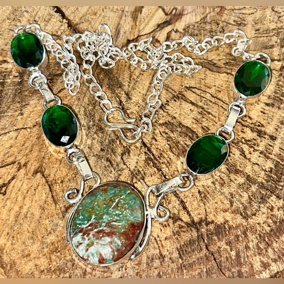 Chrysocolla Pendant Necklace 16”-17” - Picture 8 of 14